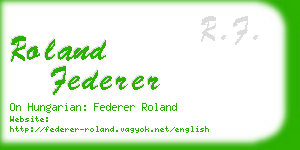 roland federer business card